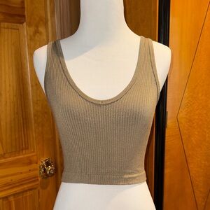 Urban Outfitters Ribbed Army Green Sleeveless Tank Top